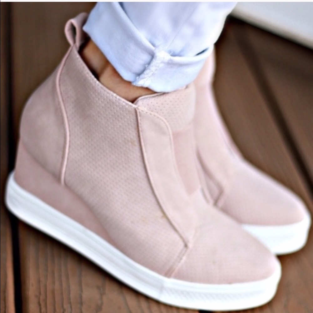 HP💥NIB Blush sneaker wedges vegan leather - Picture 6 of 8